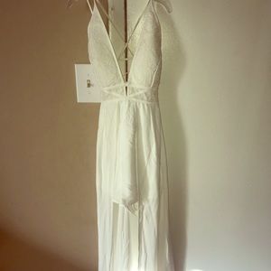 Fashion Nova Dress with criss cross back. White